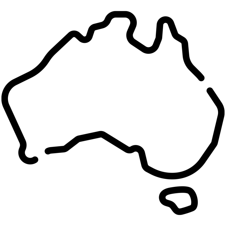 A simple line map of Australia